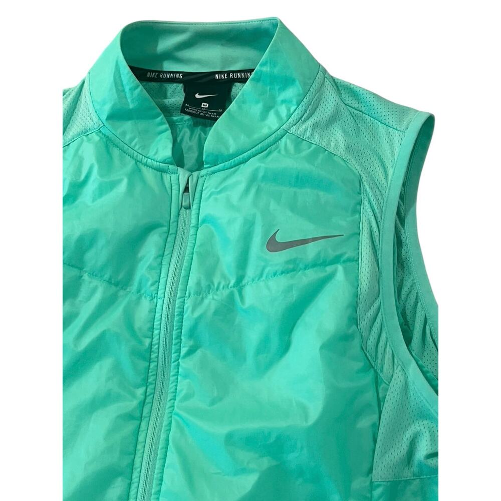 Nike AeroLayer Running Vest Women's Medium Ocean Green Insulated Reflective - Picture 4 of 7